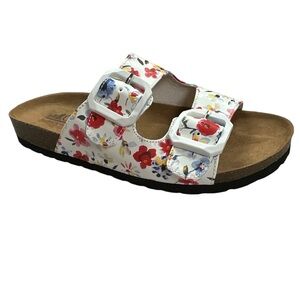 Cliffs by White Mountain Heidi Floral Sandals Two Strap Buckles Footbed Size 7.5
